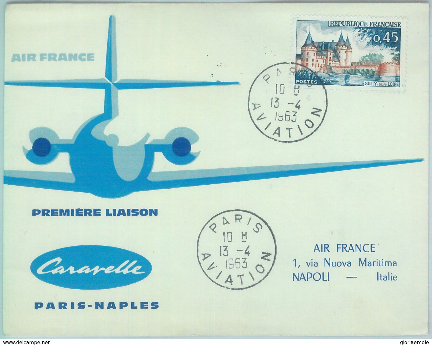 83141 - FRANCE - Postal History - FIRST FLIGHT: Paris \ Napoli # 507 AA  1963 - Autres & Non Classés