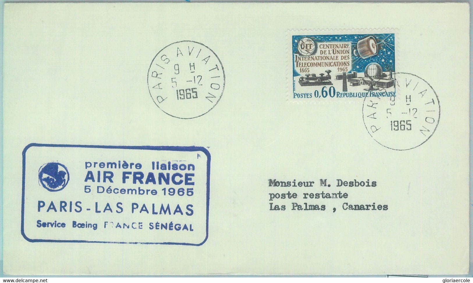 83146 - FRANCE - Postal History - FIRST FLIGHT:  Paris - Las Palmas 1965 - Other & Unclassified