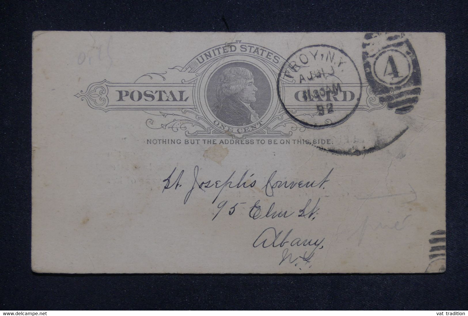 ETATS UNIS - Entier Postal Avec Repiquage Au Verso De Troy Pour Albany En 1892 - L 132564 - ...-1900