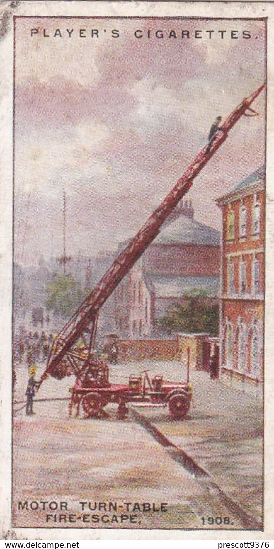 Fire Fighting Appliances 1930  - Players Cigarette Card - 33 Motor Turn Table 1908 - Ogden's