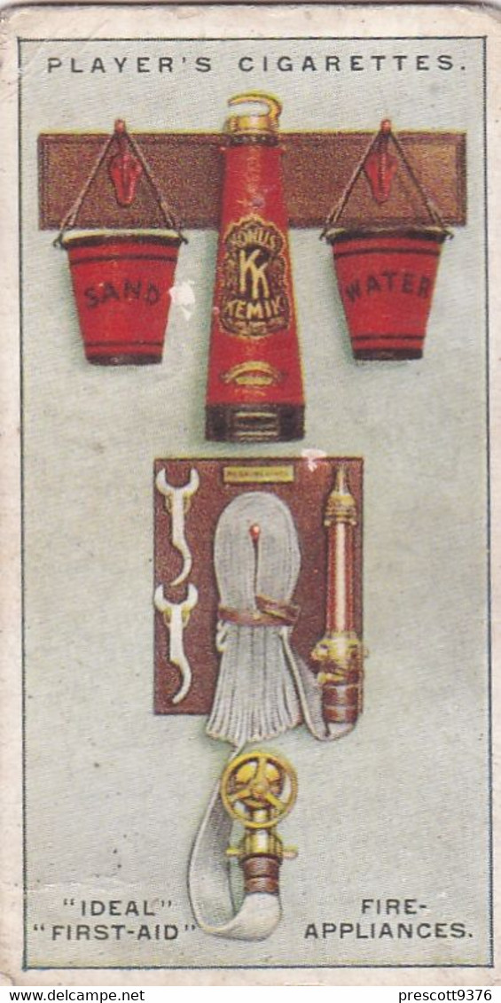 Fire Fighting Appliances 1930  - Players Cigarette Card - 38 Ideal, First Aid Pump - Ogden's