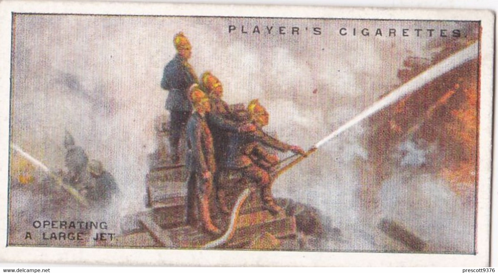 Fire Fighting Appliances 1930  - Players Cigarette Card - 39 Operating Large Jet - Ogden's