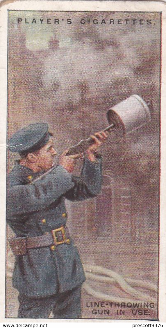 Fire Fighting Appliances 1930  - Players Cigarette Card - 43 Line Throwing Gun - Ogden's