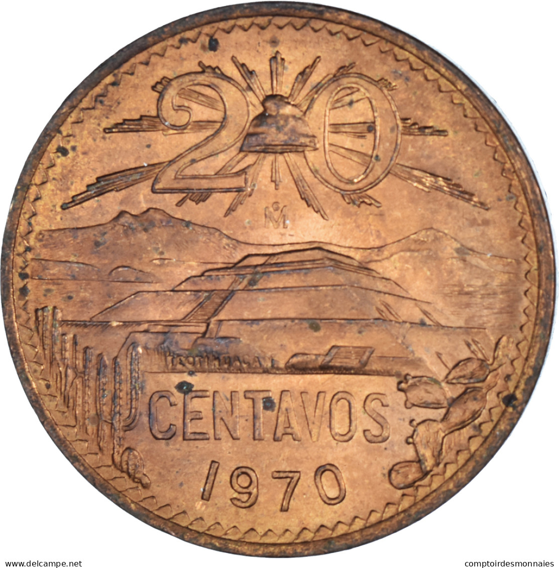 Monnaie, Mexique, 20 Centavos, 1970 - Mexique