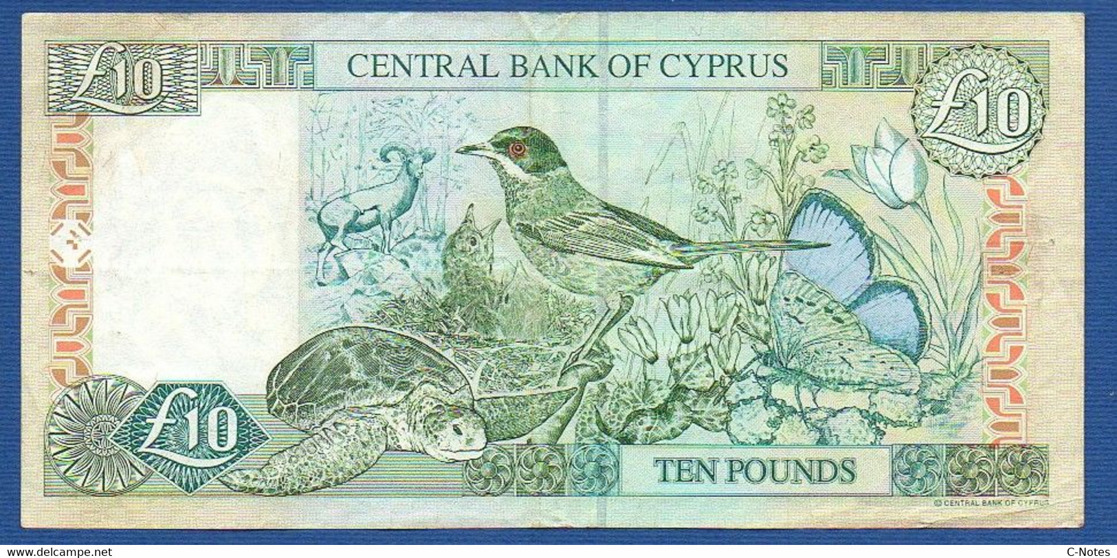 CYPRUS - P.59 – 10 Pounds / Lira 1997  VF, Serie E575091 - Chypre