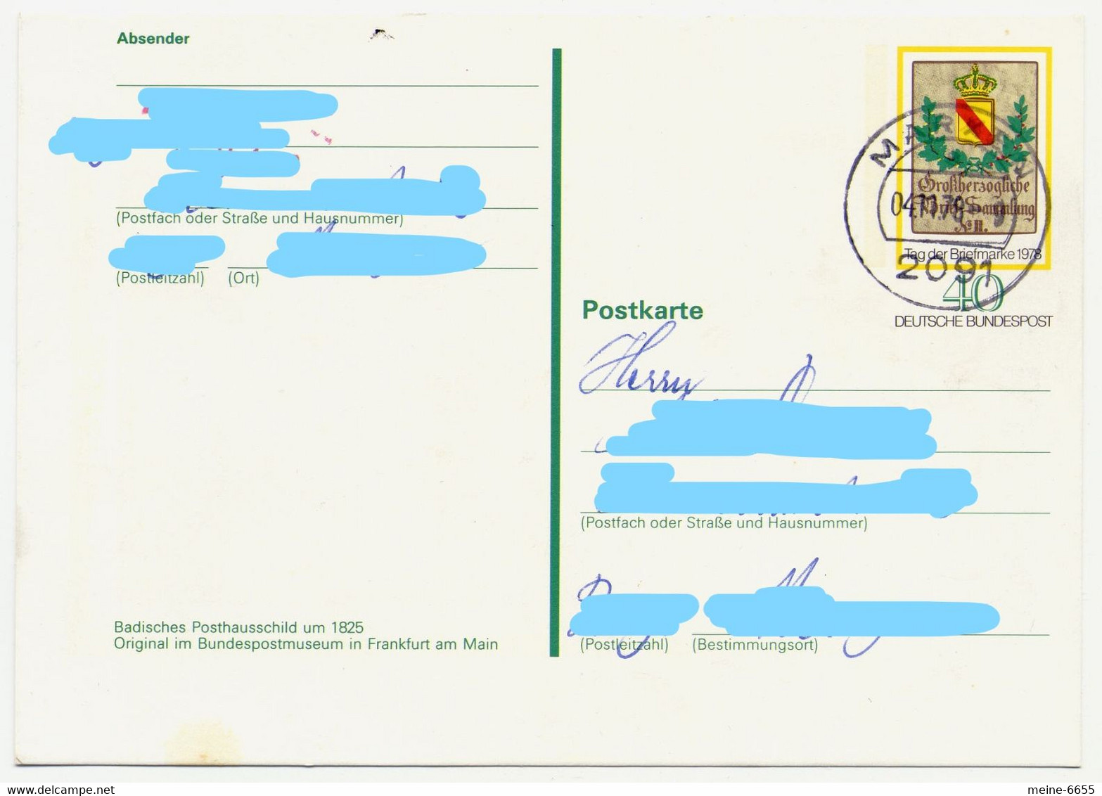 Germany Deutsche Bundespost 1978 (** / O) - 2 Postkarten Mi-Nr. PSo 5 (981) - Tag Der Briefmarke - Postkarten - Gebraucht