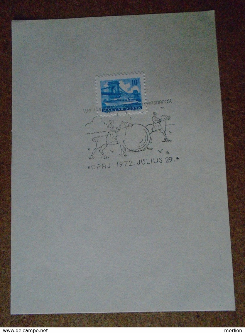 D191033    Hungary  1972   Commemorative Handstamp  -   APAJ  - Horse Cheval -  Riding Days -  Jours D'équitation - Other & Unclassified