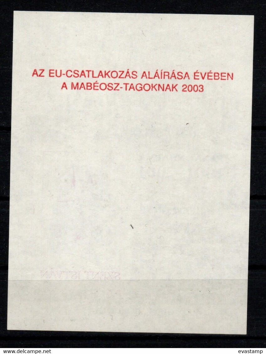 HUNGARY-2003.Commemorativ  Sheet  Imperforated - Pannonhalma Monastery 1001-2001 / Overprinted Version RR! - Herdenkingsblaadjes