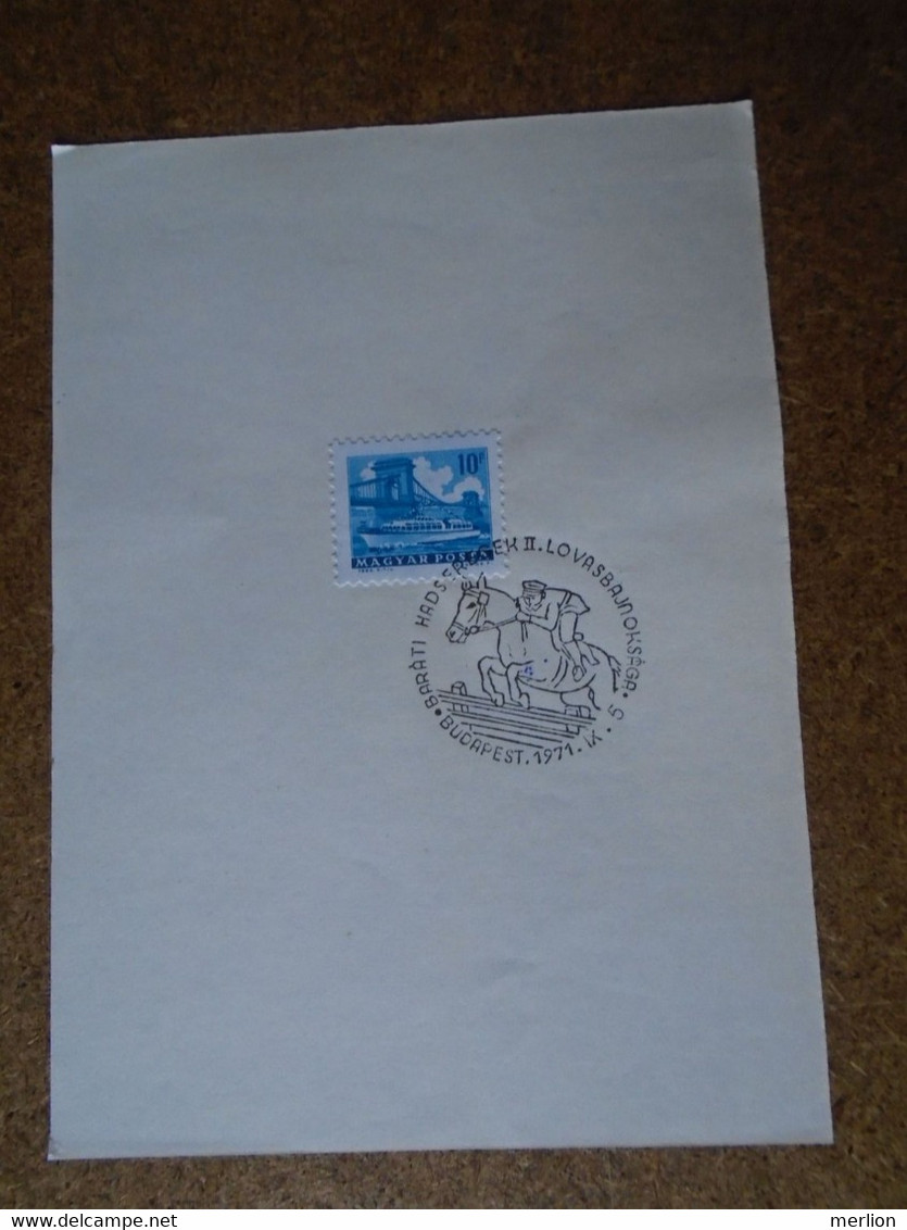 D191035  Hungary  1971   Commemorative Handstamp  -    Horse Cheval -  Equestrian Championship Of Friendly Armies - Other & Unclassified