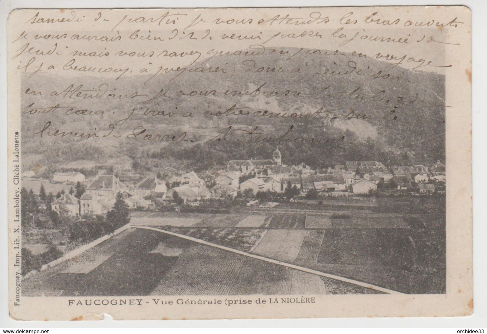 CPA Précurseur Faucogney - Vue Générale (prise De La Niolère) - Faucogney