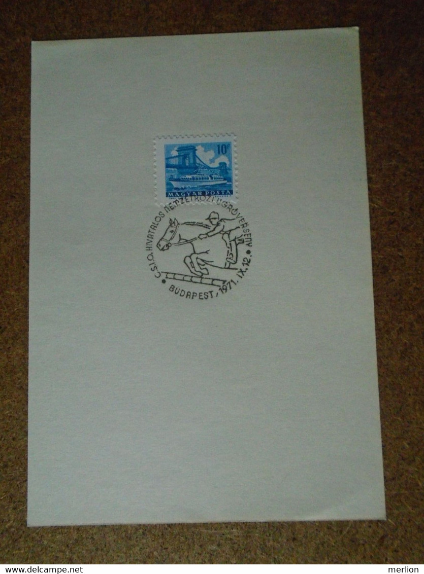 D191036  Hungary  1971   Commemorative Handstamp  -    Horse Cheval -   Horse Jumping Competition - Andere & Zonder Classificatie