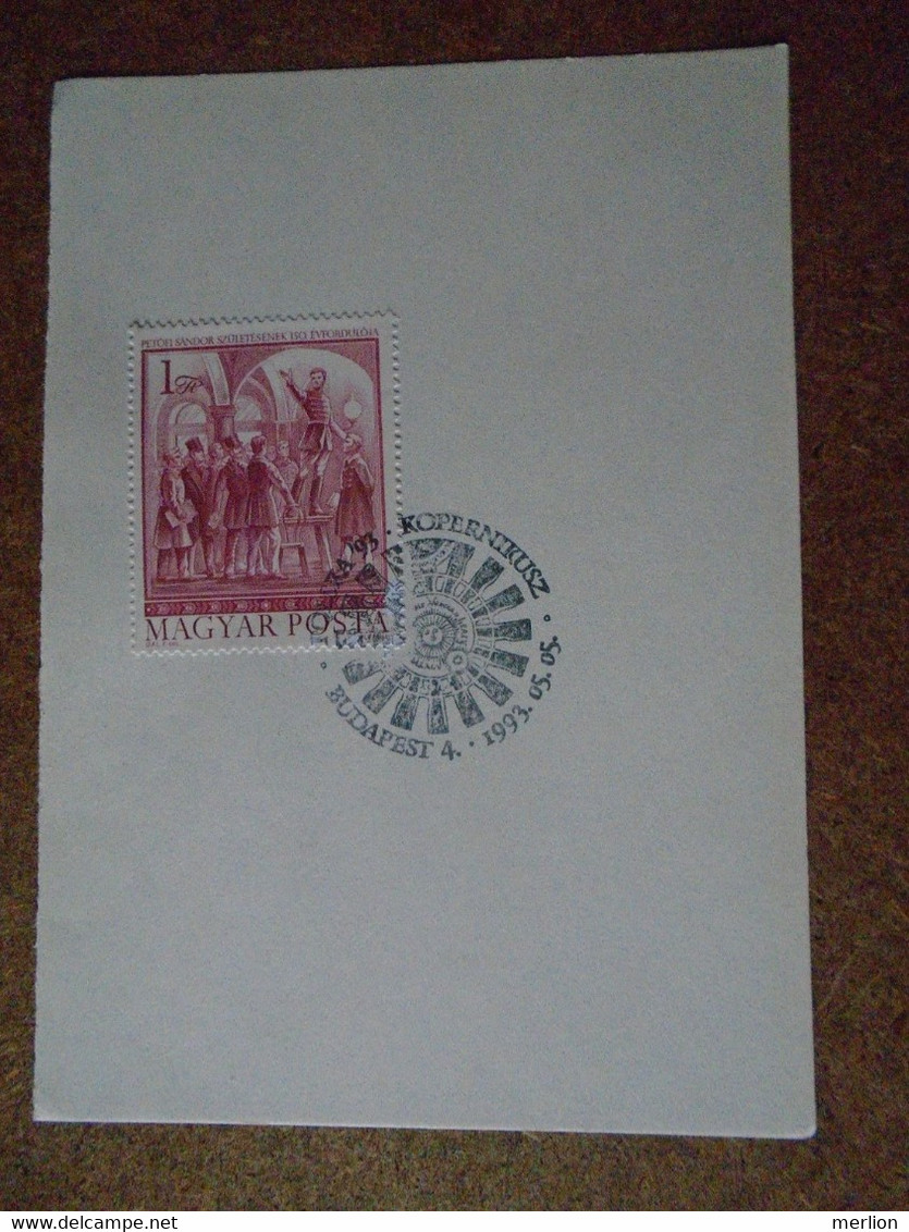 D191038  Hungary   1993  Commemorative Handstamp  - Nicolaus Copernicus,  Mikołaj Kopernik - Andere & Zonder Classificatie