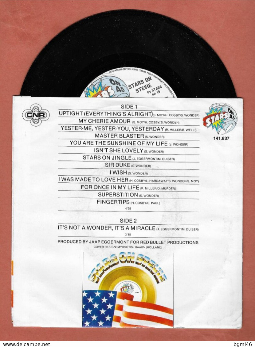 Disque Vinyle 45 Tours : STARS ON 45 . STARS ON STEVIE : Compilation ..Scan H  : Voir 2 Scans - Compilaciones