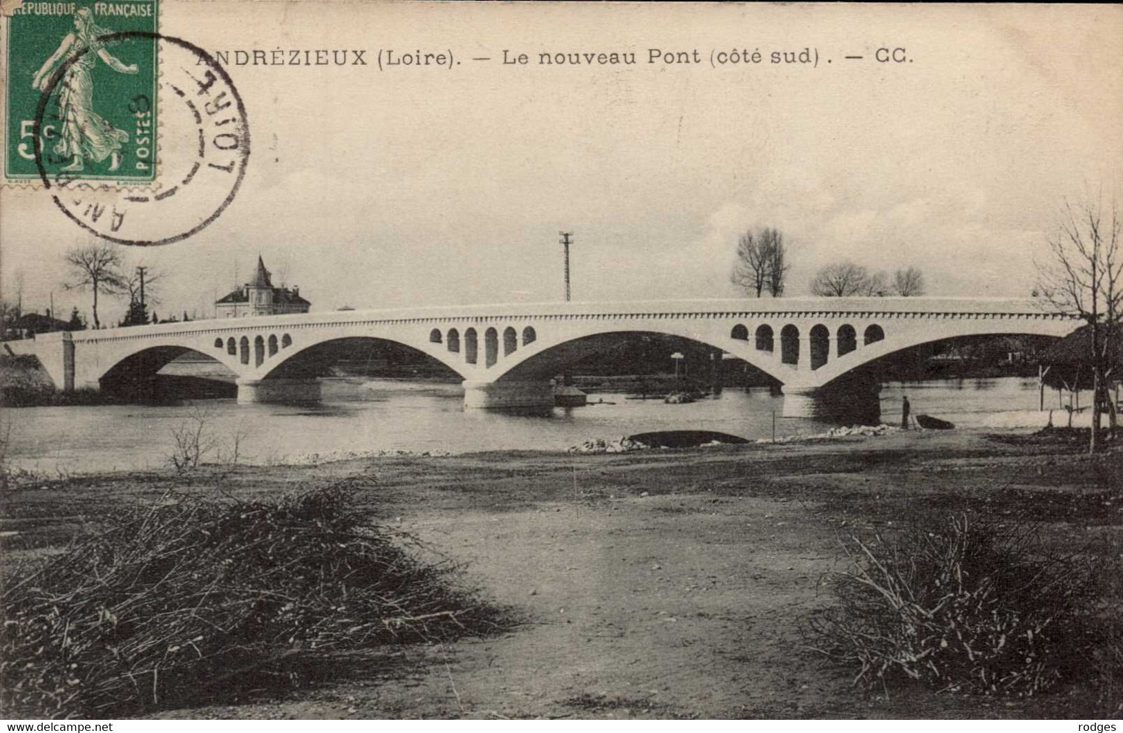 Dep 42 , Cpa  ANDREZIEUX  , Le Nouveau Pont  , Coté Sud (16448) - Andrézieux-Bouthéon