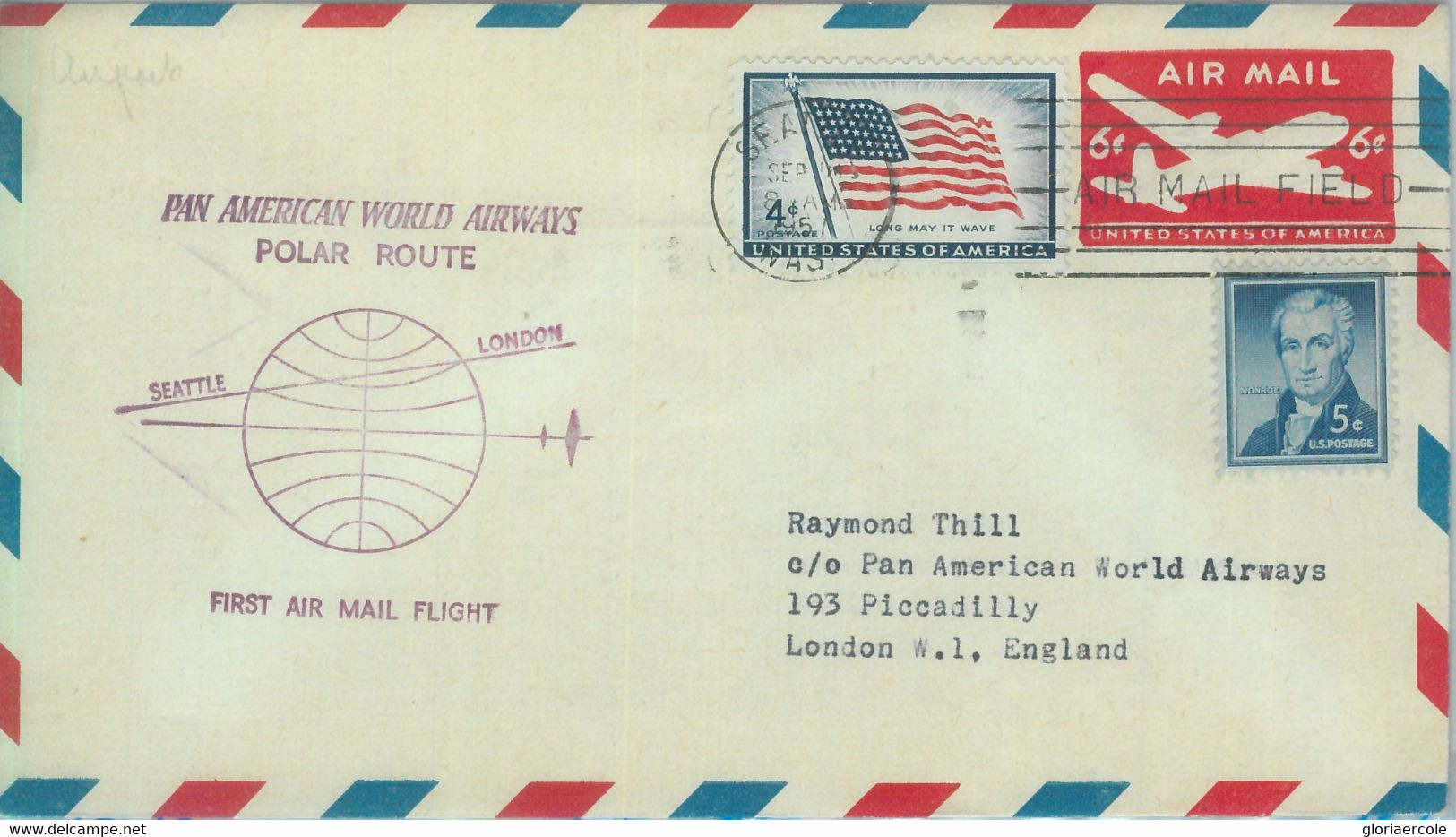 87441 - USA - Postal History - STATIONERY COVER: First Polar Flight - 1957 - Altri & Non Classificati