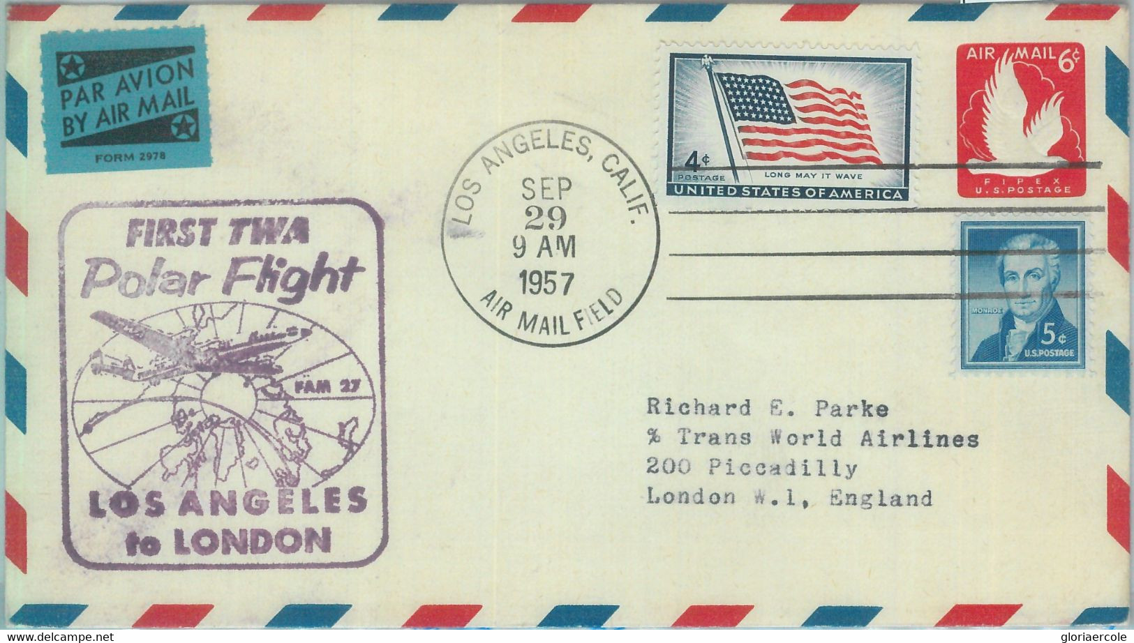 87442 - USA - Postal History - STATIONERY COVER: First Polar Flight - 1957 - Autres & Non Classés