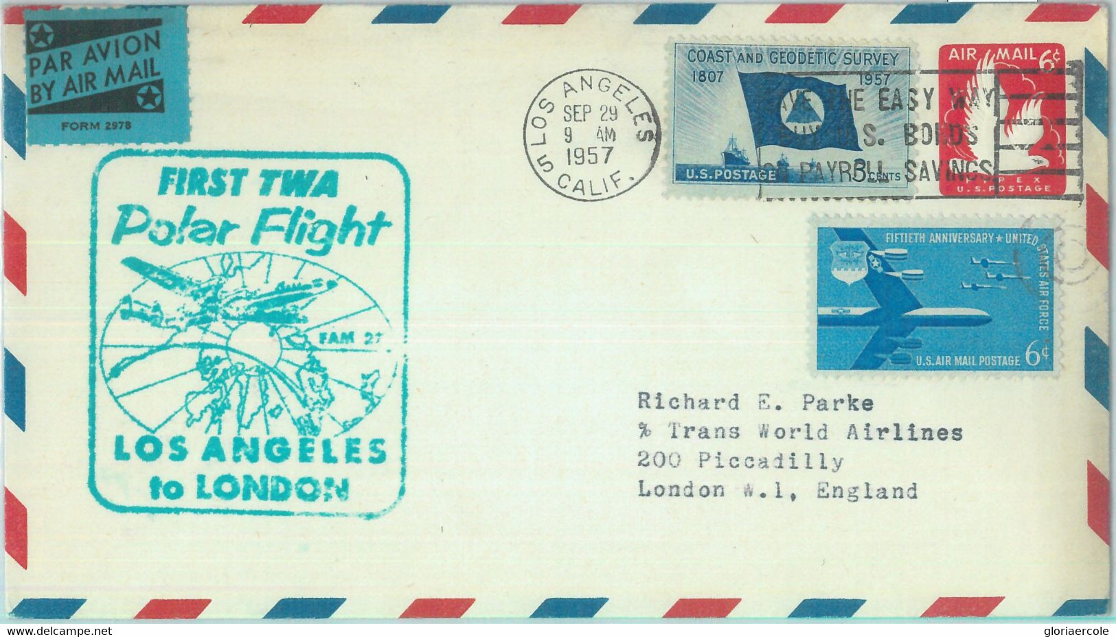 87444 - USA - Postal History - STATIONERY COVER: First Polar Flight - 1957 - Other & Unclassified