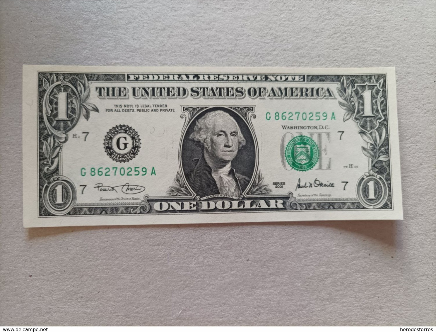 Billete De Estados Unidos De 1 Dólar, UNC - Te Identificeren