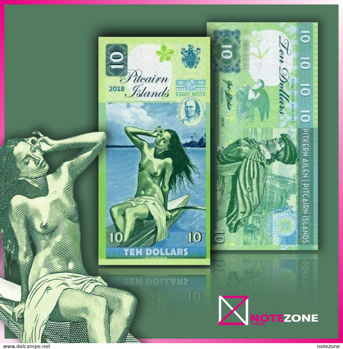 Matej Gabris $10 Pitcairn Islands Banknote Private Fantasy Test - Verzameleeksen