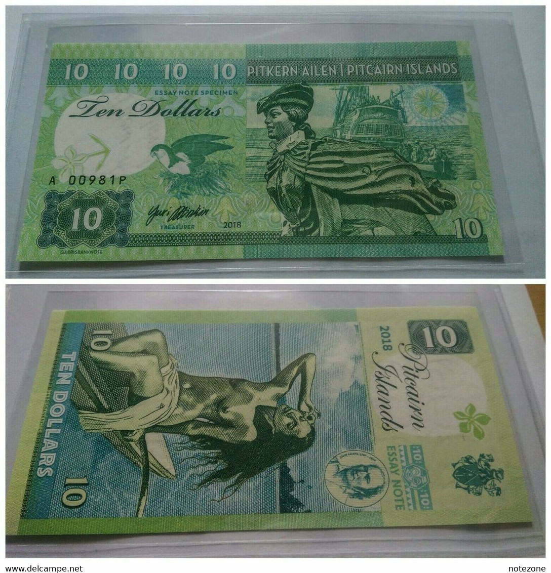 Matej Gabris $10 Pitcairn Islands Banknote Private Fantasy Test - Serie Da Collezione