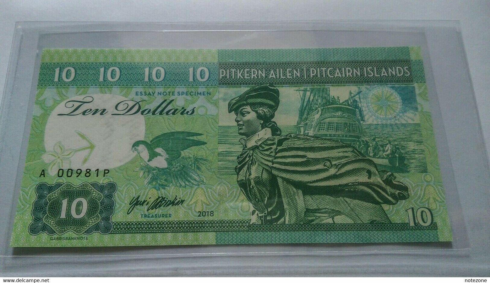 Matej Gabris $10 Pitcairn Islands Banknote Private Fantasy Test - Séries Collector