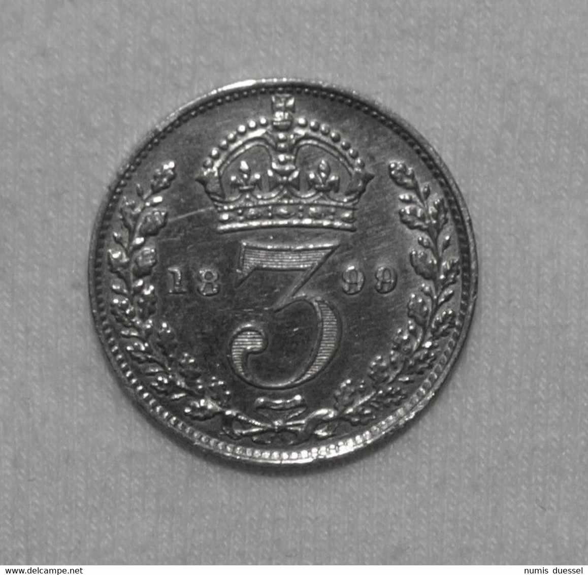 Silber/Silver Großbritannien/Great Britain Victoria Veiled Head, 1899, 3 Pence VZ/XF - Sonstige & Ohne Zuordnung