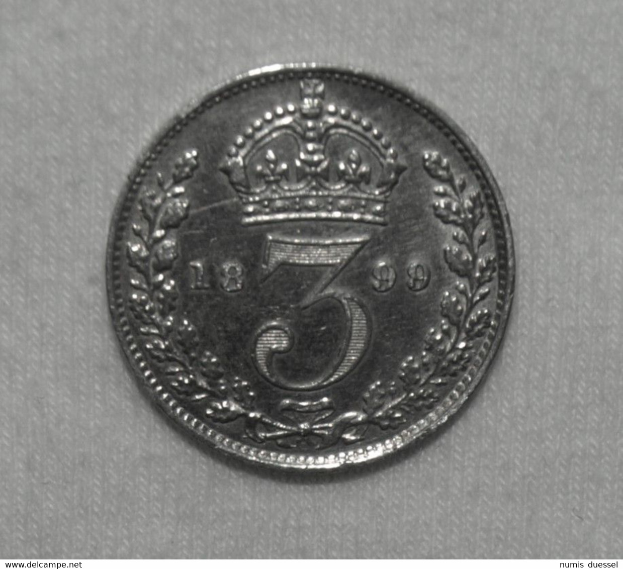 Silber/Silver Großbritannien/Great Britain Victoria Veiled Head, 1899, 3 Pence VZ/XF - Andere & Zonder Classificatie