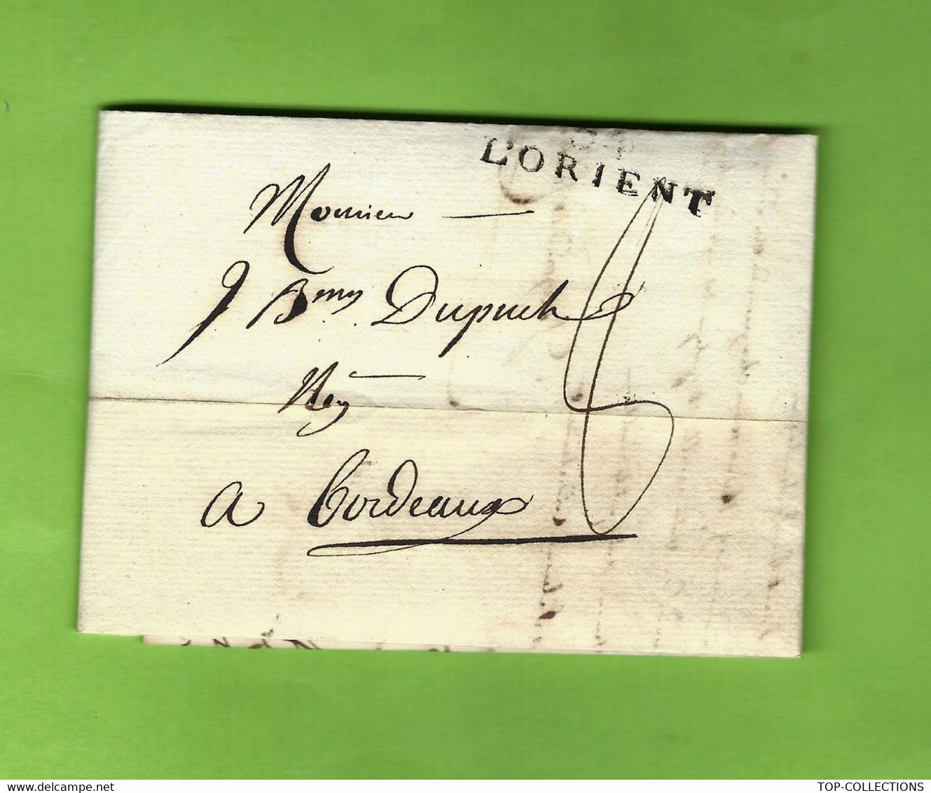 1813 GRAINS SPECULATION LETTRE Par Gougeard & Cordon VENTE PRISES CORSAIRES Lorient  Dupuch R à Bordeaux V.HISTORIQUE - 1800 – 1899