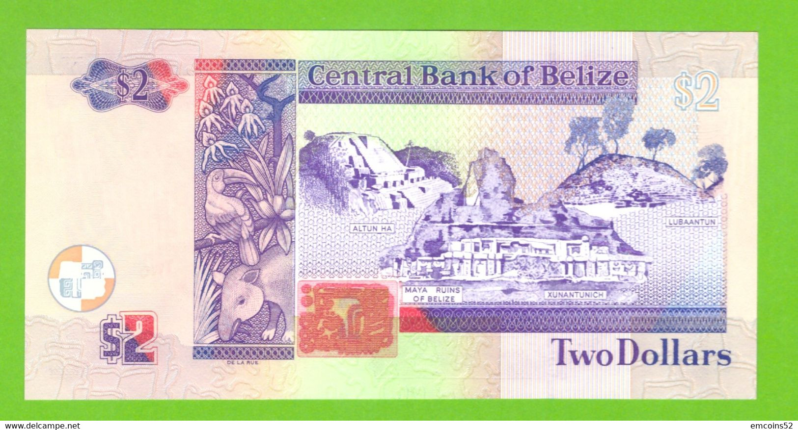 BELIZE 2 DOLLARS 2007  P-66c  UNC - Belize