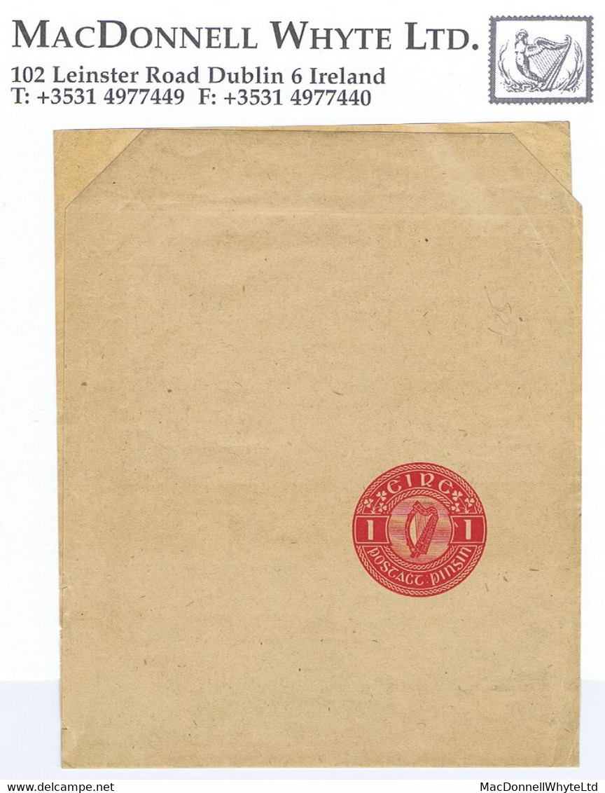 Ireland 1924 Newspaper Wrapper 1d Red On Smooth Buff, Unused Folded, - Postal Stationery