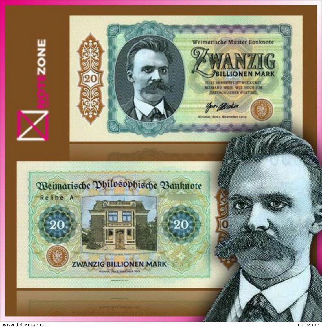 Matej Gabris 20 Billion Mark Polymer Test Germany Private Note Fantasy Banknote - Colecciones