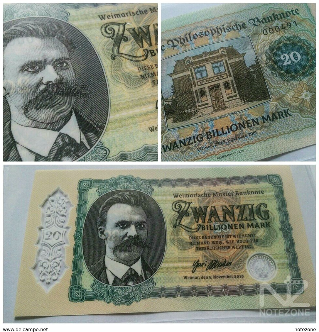 Matej Gabris 20 Billion Mark Polymer Test Germany Private Note Fantasy Banknote - Verzamelingen