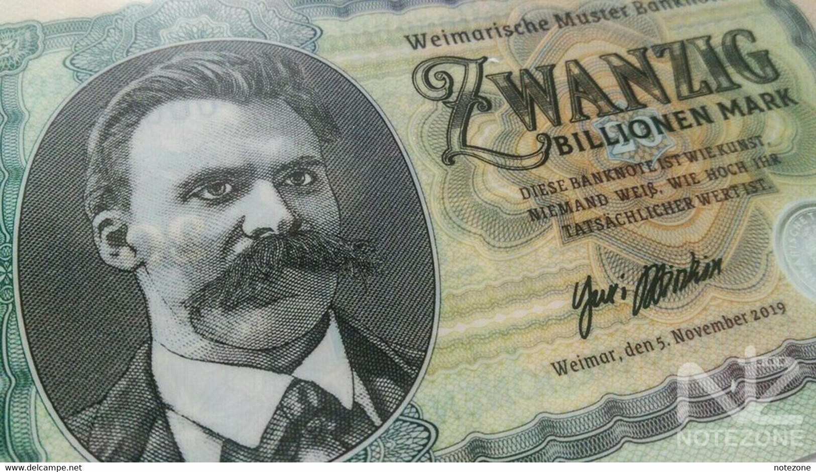 Matej Gabris 20 Billion Mark Polymer Test Germany Private Note Fantasy Banknote - Colecciones