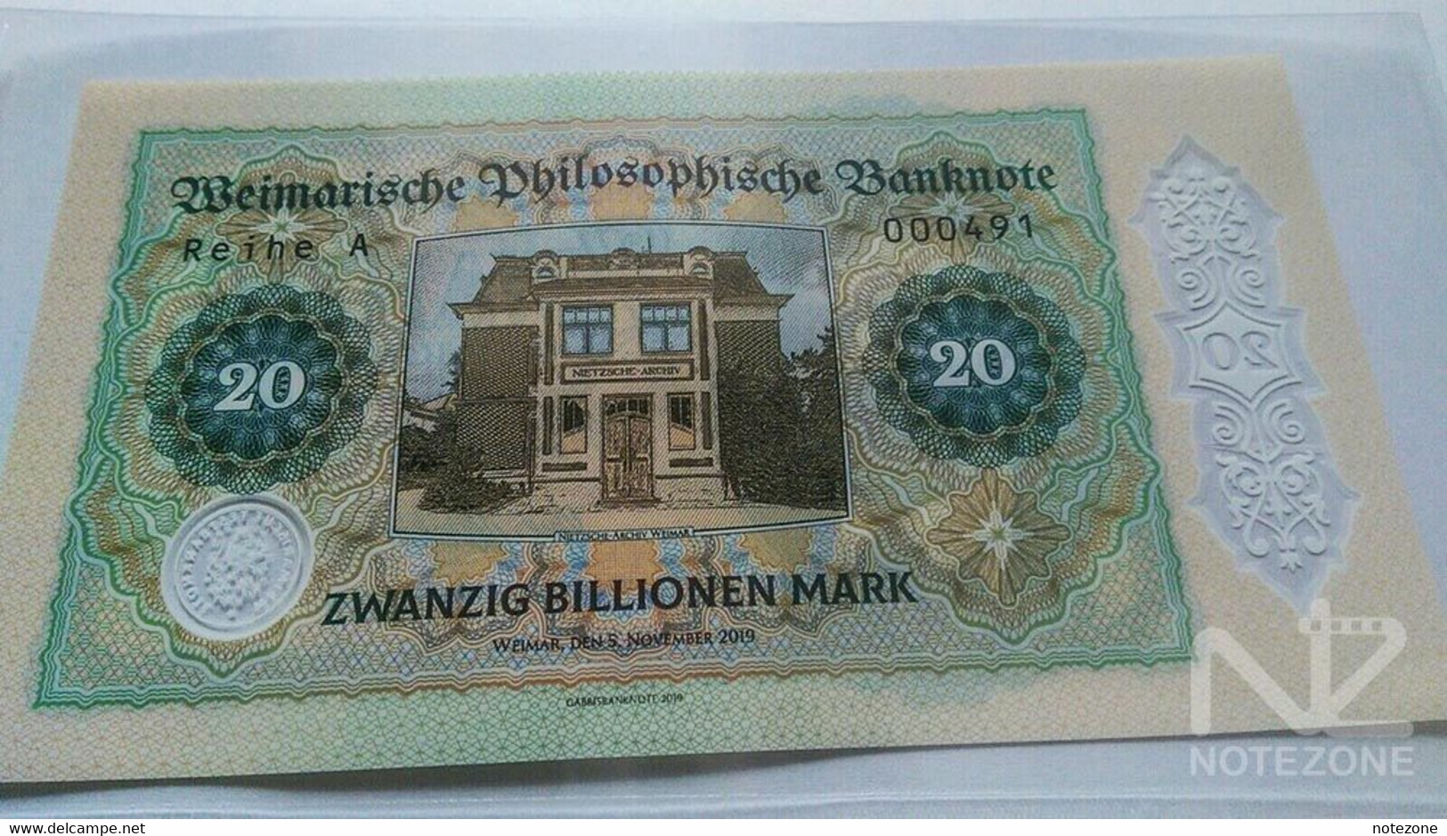 Matej Gabris 20 Billion Mark Polymer Test Germany Private Note Fantasy Banknote - Collections