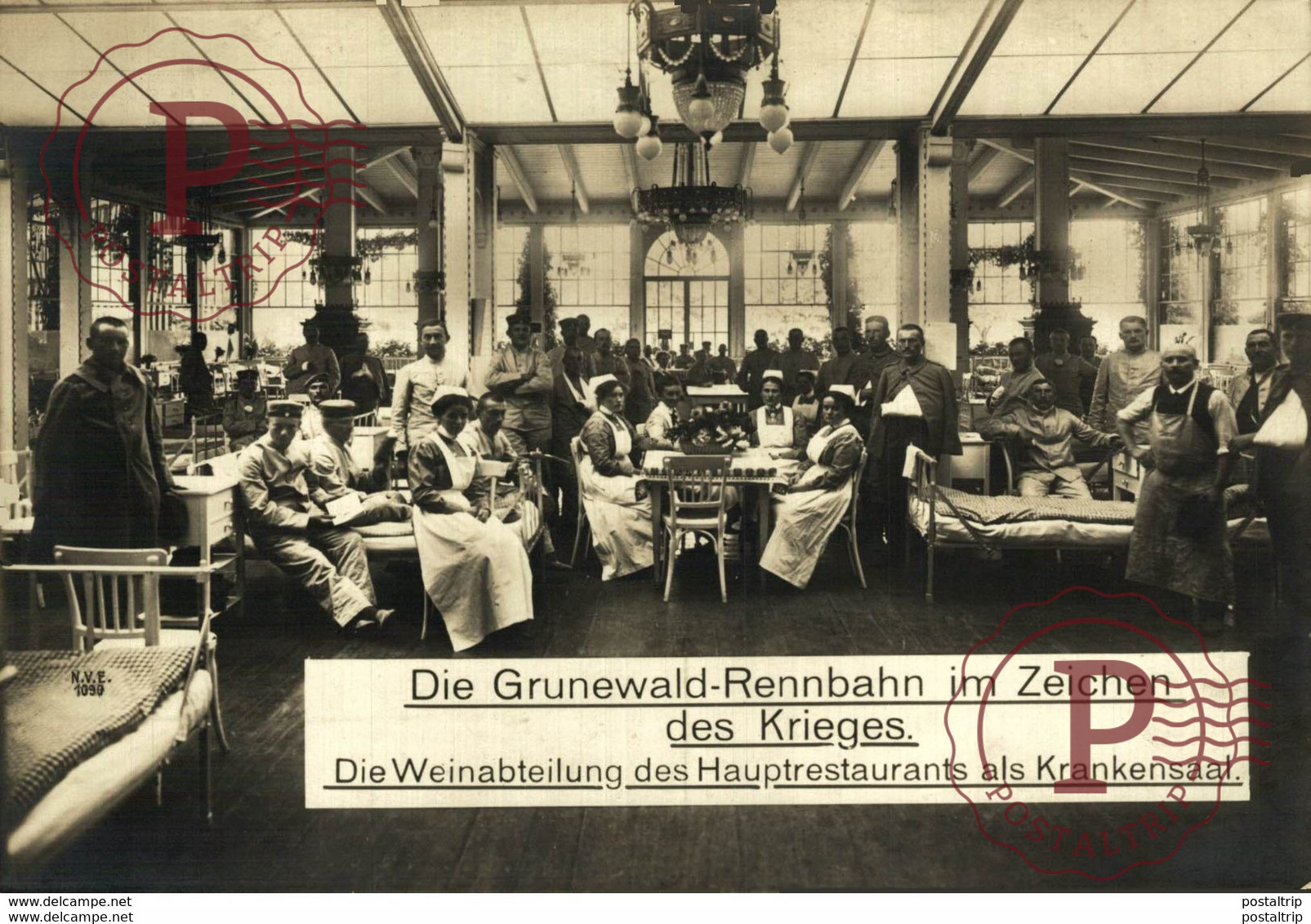 RPPC 17*12cm  GRUNEWALD RENNBAHN IM ZEICHEN DES KRIEGS KRANKENSAAL  Paul Hoffmann 1914/15  WWI WWICOLLECTION - Grunewald