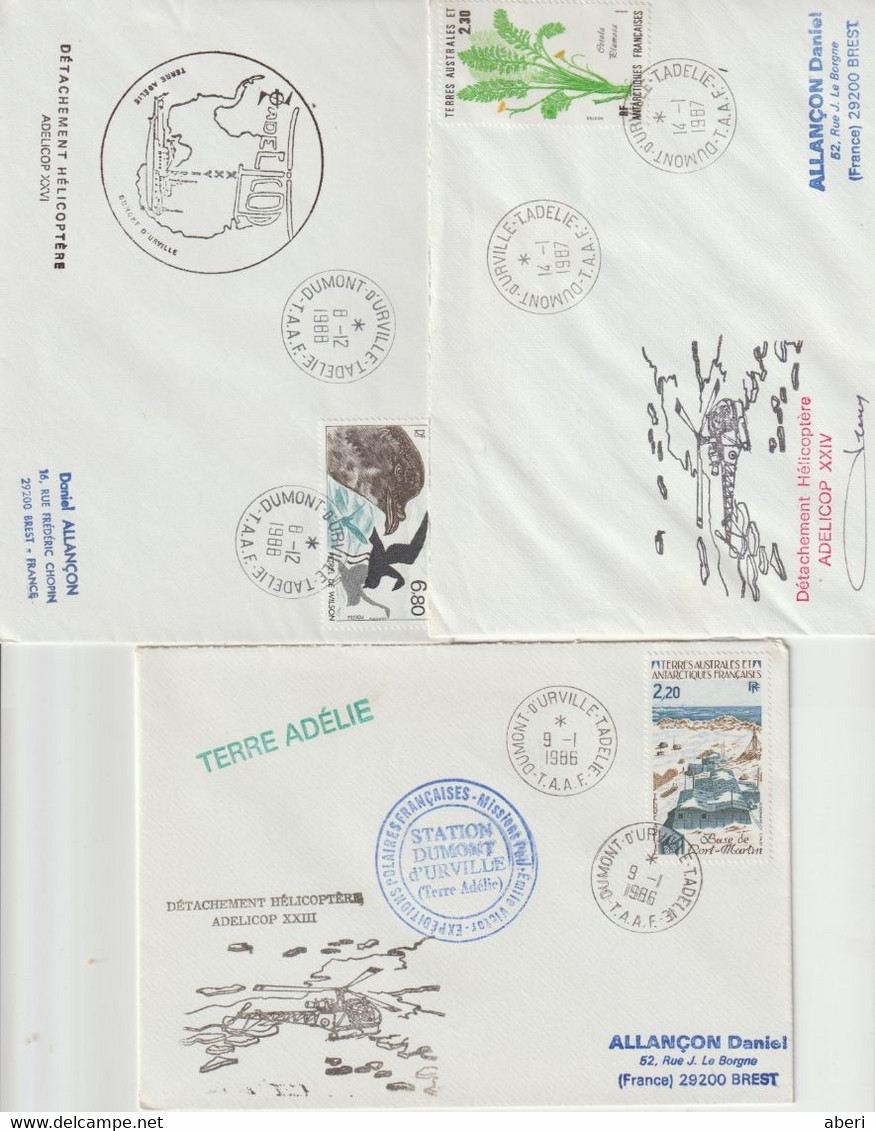 15544  HELICOPTERE - ADELOCOP 18; 19;22; 23; 24; 26; 27; 29 - 8 Enveloppes  - 3 Scans - Lots & Serien