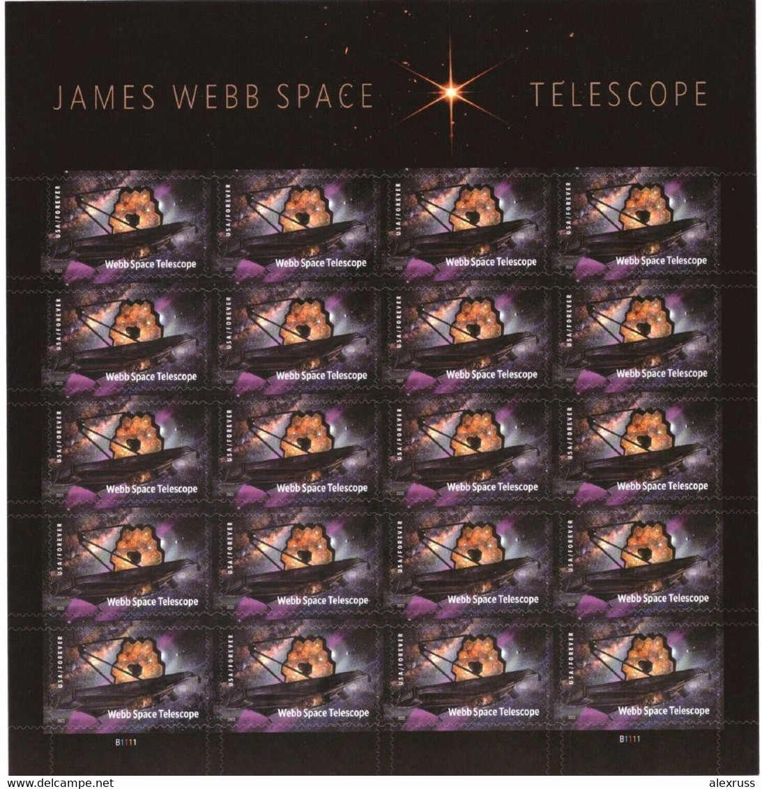 US 2022 Sheet Of 20, Scott # 5720, James Webb Space Telescope, VF MNH** - Sheets