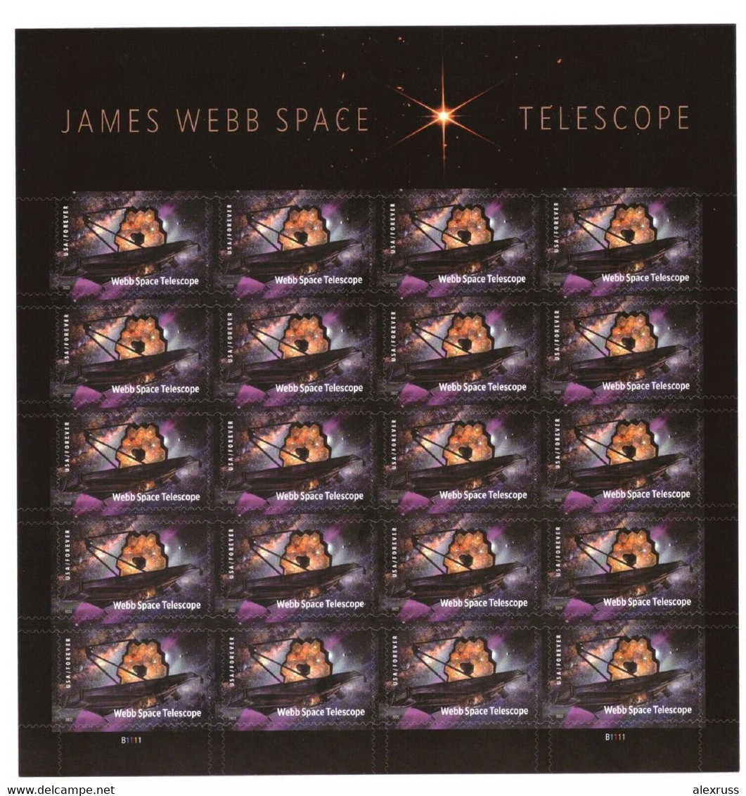 US 2022 Sheet Of 20, Scott # 5720, James Webb Space Telescope, VF MNH** - Sheets