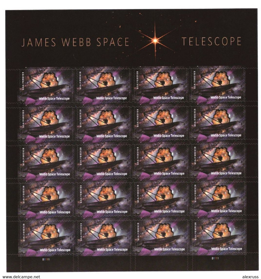 US 2022 Sheet Of 20, Scott # 5720, James Webb Space Telescope, VF MNH** - Ganze Bögen