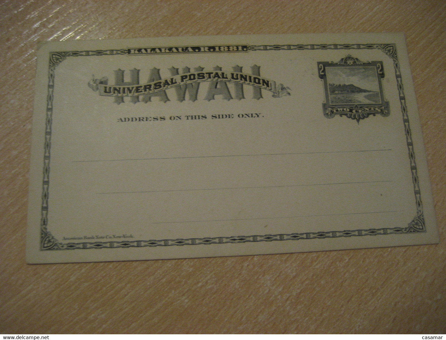 2 Cents Kalakaua 1881 HAWAII Postal Stationery Card USA - Hawaï
