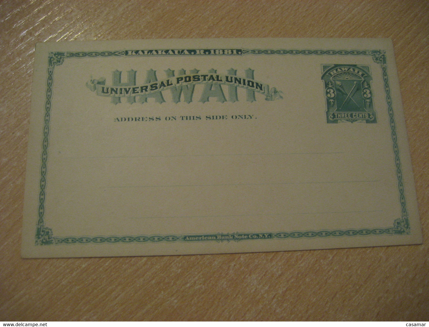 3 Cents Kalakaua 1881 HAWAII Postal Stationery Card USA - Hawaï