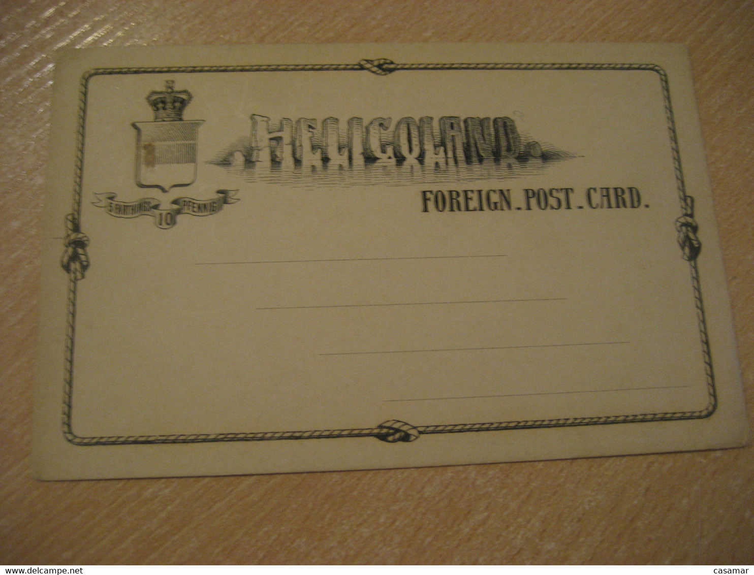 HELIGOLAND 5 Farthings 10 Pfennig Postal Stationery Card Helgoland British Colonies Germany - Heligoland (1867-1890)