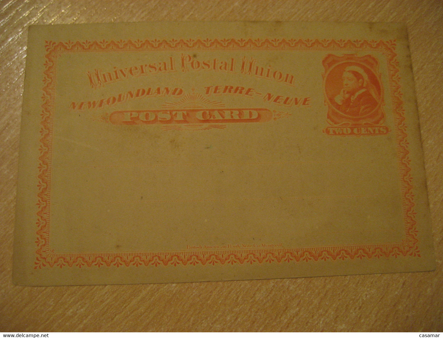 Two Cents Post Card NEWFOUNDLAND Terre-Neuve Postal Stationery Card Canada - Interi Postali