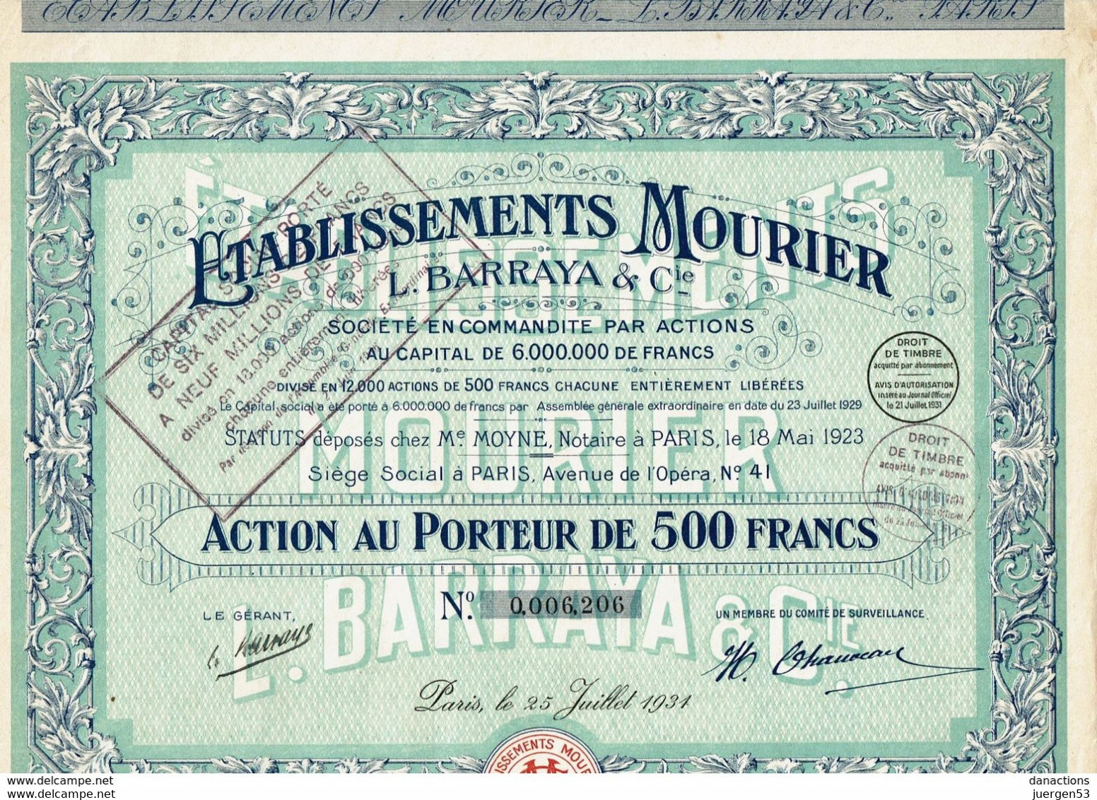 Ets. MOURIER L. BARRAYA & Cie – 1931 - Tourisme