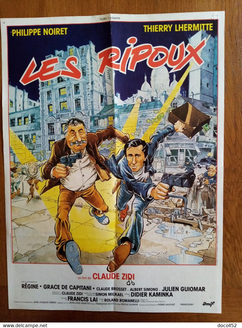 AFFICHE CINEMA ORIGINALE FILM LES RIPOUX 1984 PHILIPPE NOIRET THIERRY LHERMITTE REGINE 53.2CMX39.3CM DE CLAUDE ZIDI - Affiches & Posters