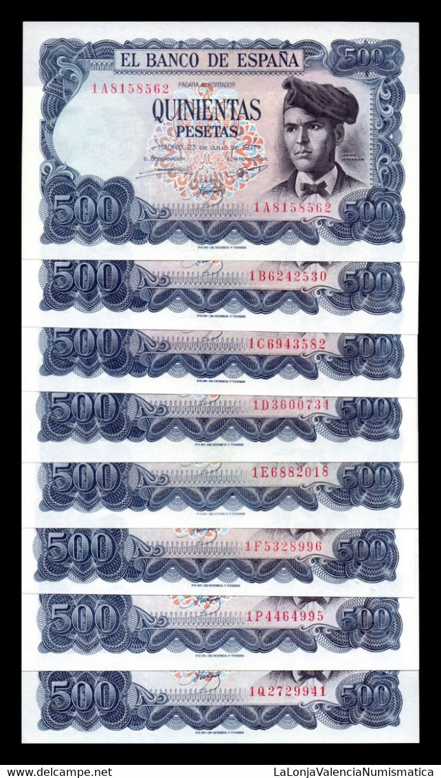 España Spain Colección 43 Billetes 500 Pesetas J. Verdaguer 1971 Pick 153 Sin Serie - 1R SC- AUNC - 500 Pesetas