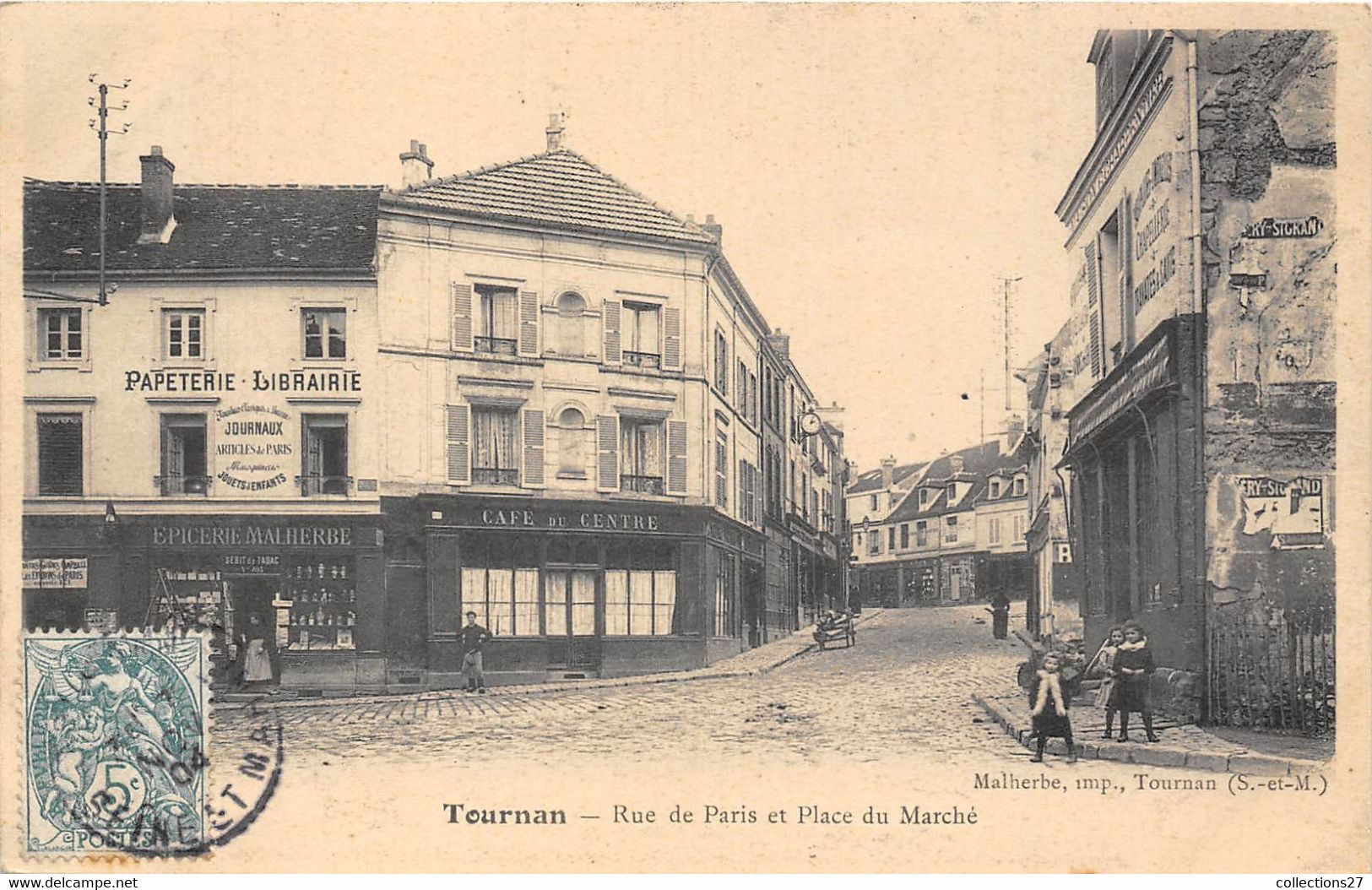 77-TOURNAN-RUE DE PARIS ET PLACE DU MARCHE - Tournan En Brie