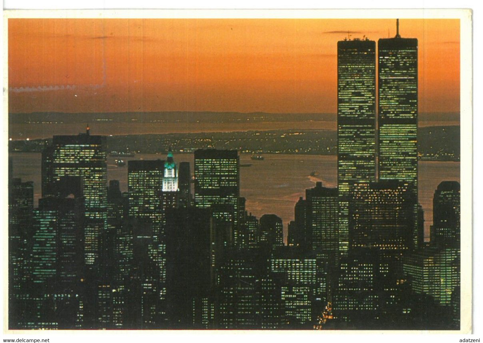 BR833 New York City  Spectacular Sunset Viaggiata 1989 Verso Milano - Panoramische Zichten, Meerdere Zichten
