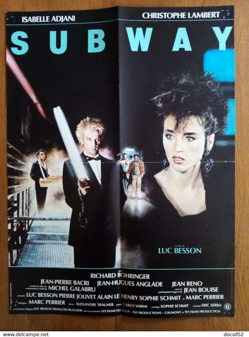 AFFICHE CINEMA ORIGINALE FILM SUBWAY 1985 ISABELLE ADJANI CHRISTOPHE LAMBERT BOHRINGER RENO 52.3CMX38.8CM DE LUC BESSON - Affiches & Posters