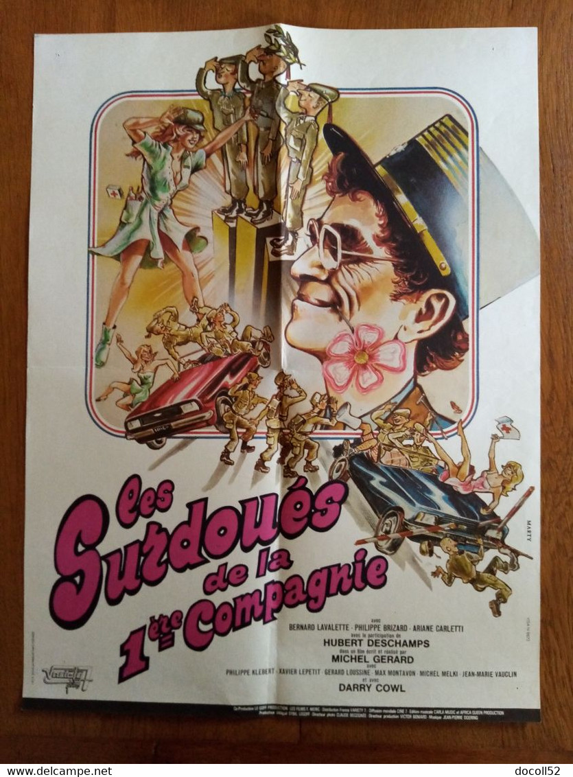 AFFICHE CINEMA ORIGINALE FILM LES SURDOUES DE LA 1ERE COMPAGNIE 1981 DARRY COWL 51.6CMX38.6CM DE MICHEL GERARD - MARTY - Affiches & Posters